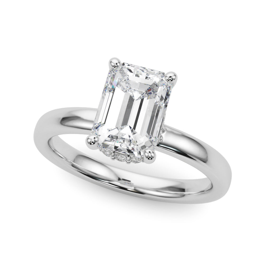 Emerald Hidden Halo Cut Center Diamond Engagement Ring · 0.20 ct tw