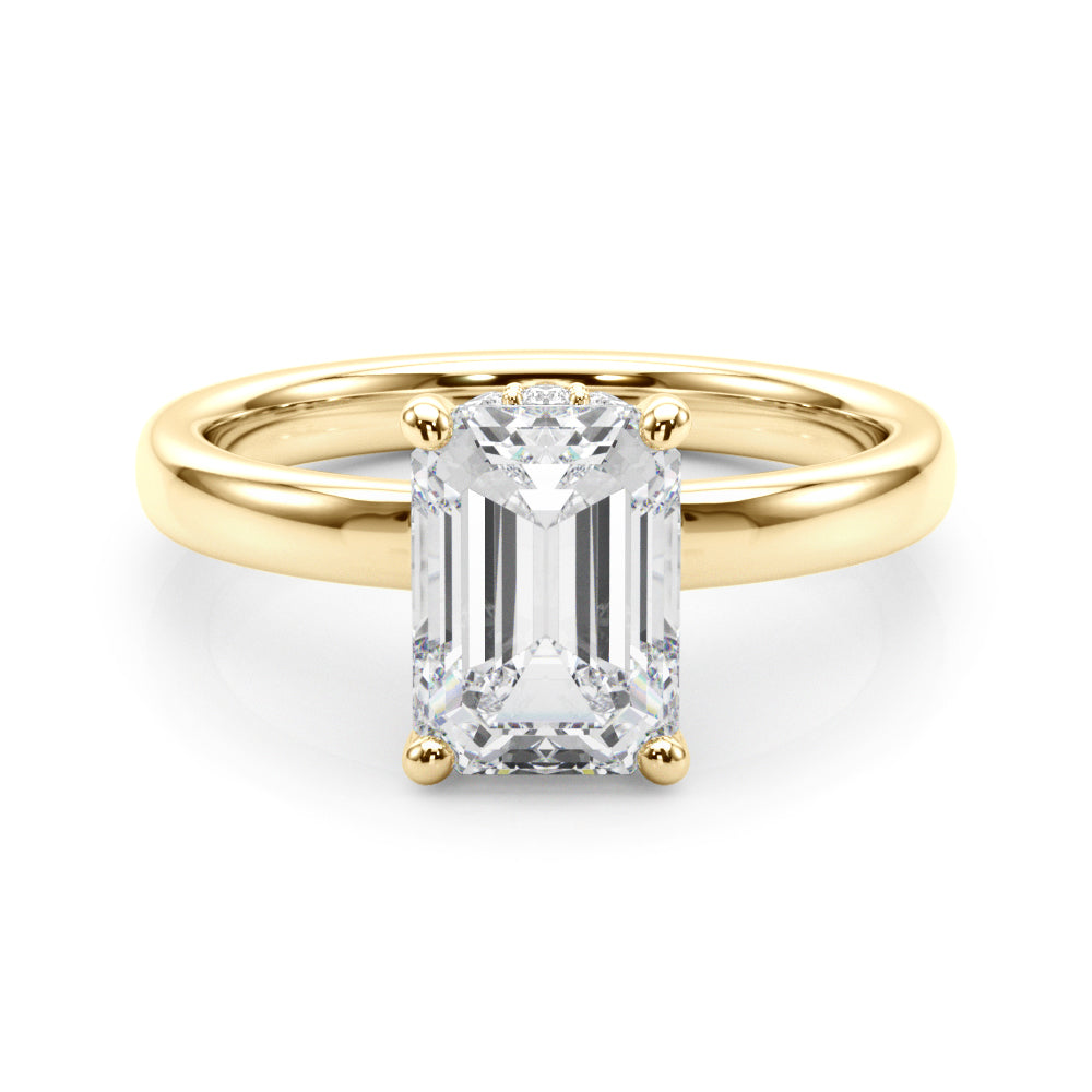 Emerald Hidden Halo Cut Center Diamond Engagement Ring · 0.20 ct tw