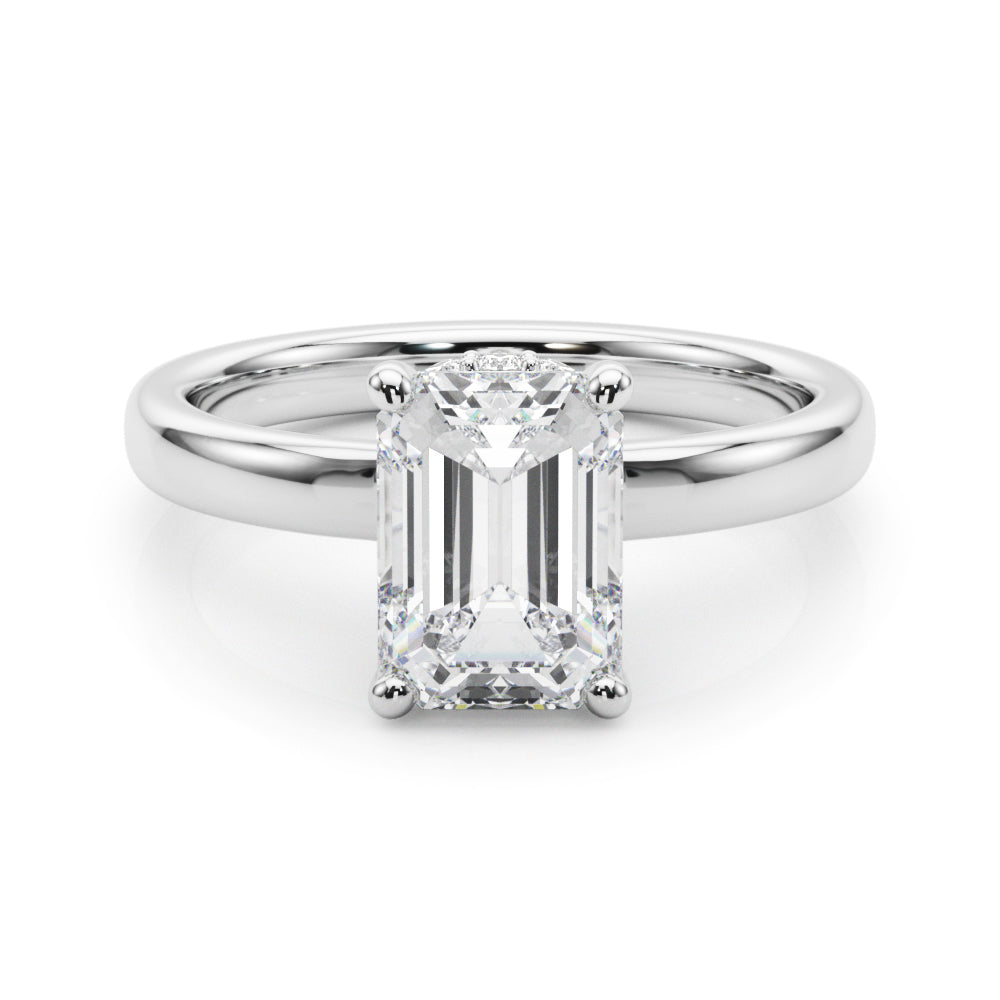 Emerald Hidden Halo Cut Center Diamond Engagement Ring · 0.20 ct tw