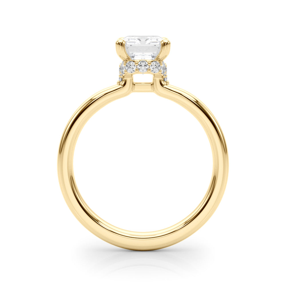 Emerald Hidden Halo Cut Center Diamond Engagement Ring · 0.20 ct tw