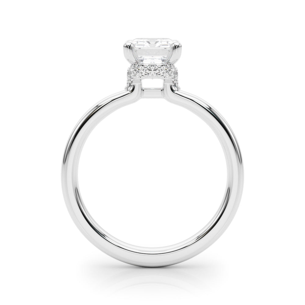Emerald Hidden Halo Cut Center Diamond Engagement Ring · 0.15 ct tw