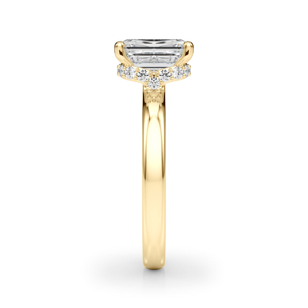 Emerald Hidden Halo Cut Center Diamond Engagement Ring · 0.20 ct tw