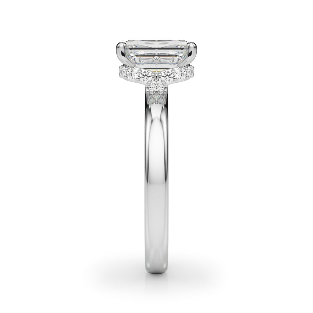 Emerald Hidden Halo Cut Center Diamond Engagement Ring · 0.20 ct tw