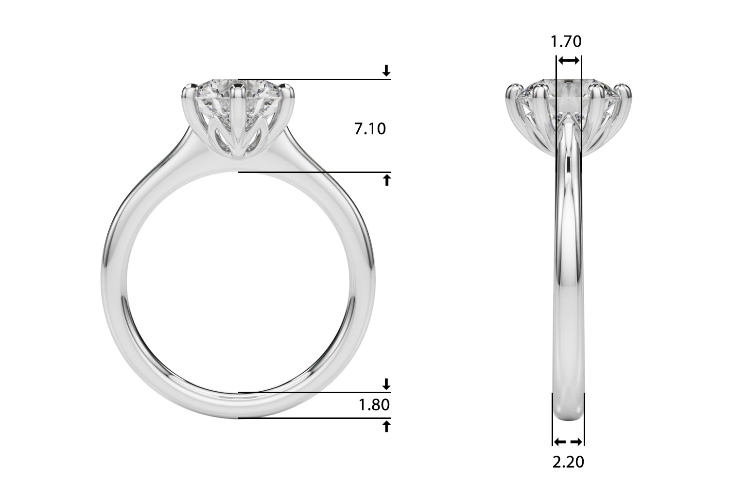 Round Diamond Solitaire Engagement Ring · 0.50 ct tw