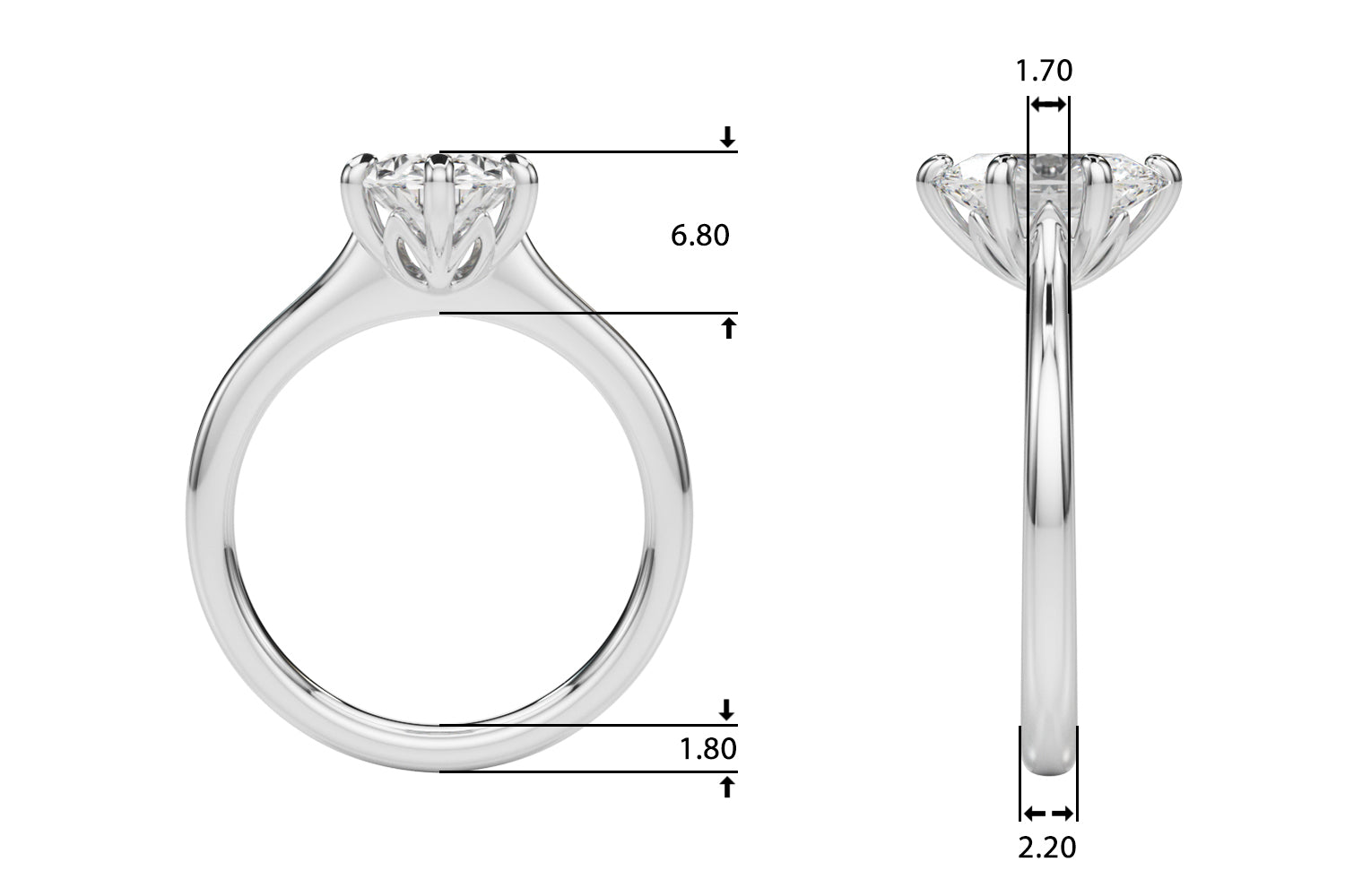 Oval Diamond Solitaire Engagement Ring · 2.00 ct tw