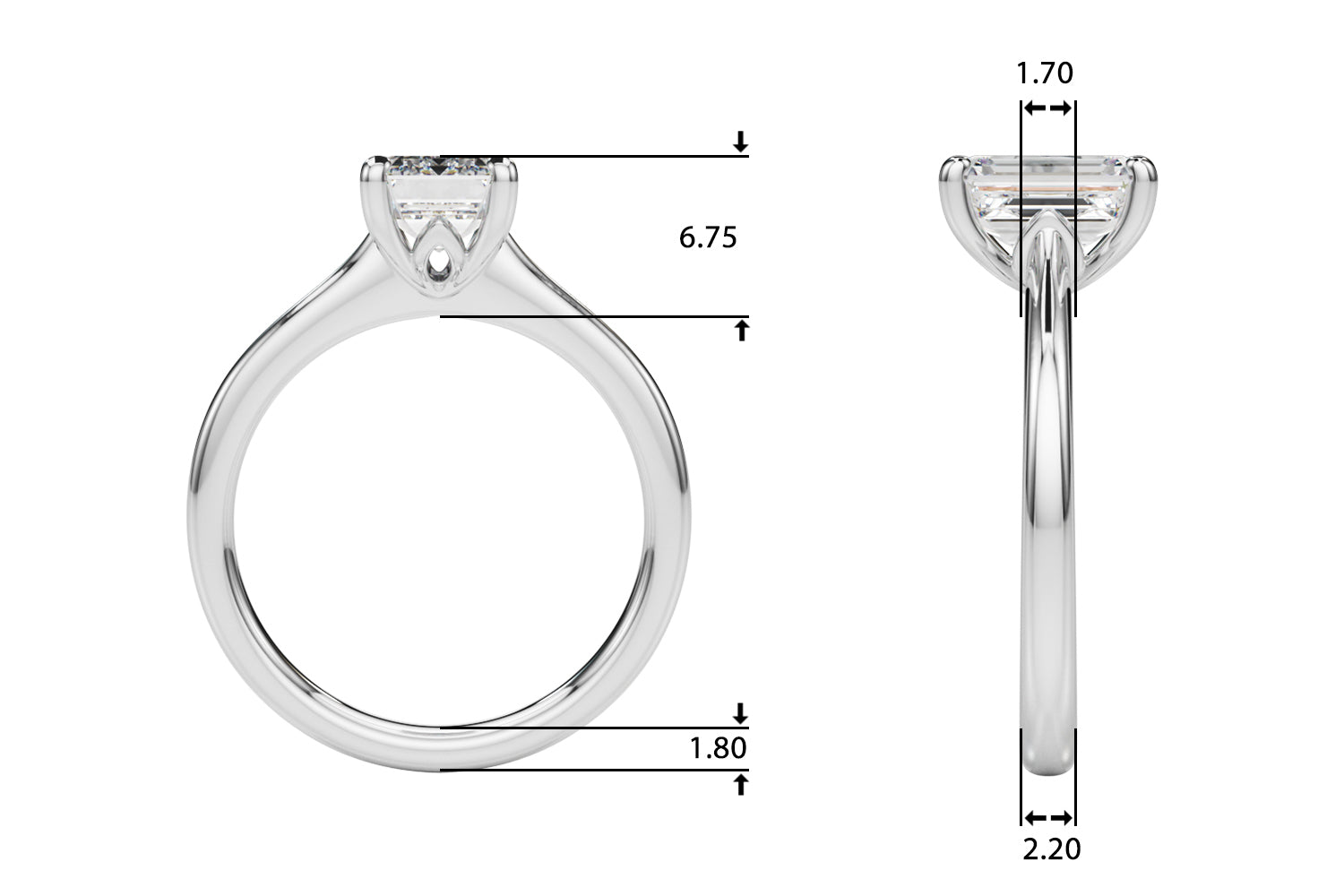 Emerald Cut Solitaire Engagement Ring