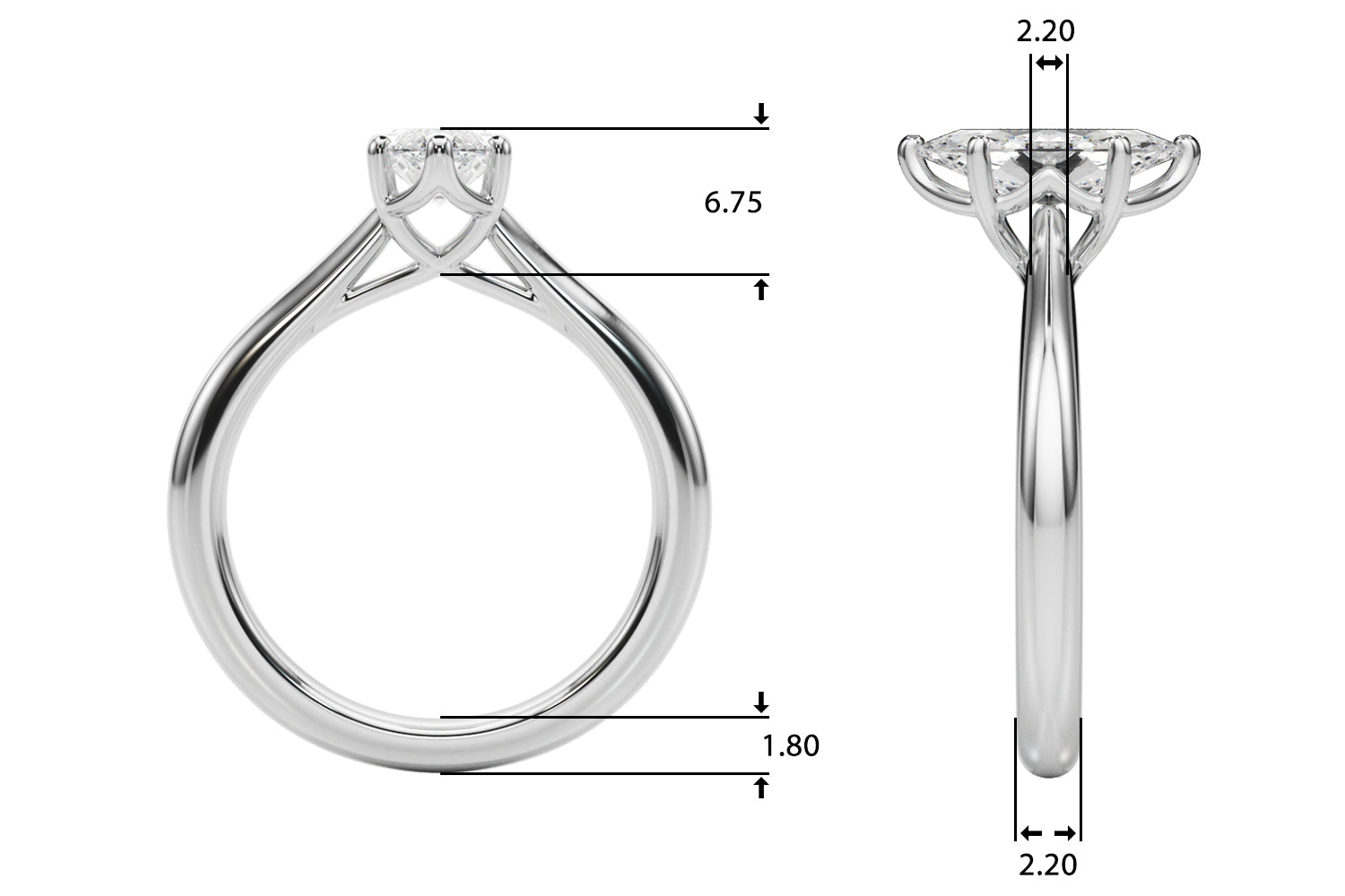 Marquise Diamond Solitaire Engagement Ring · 1.00 ct tw