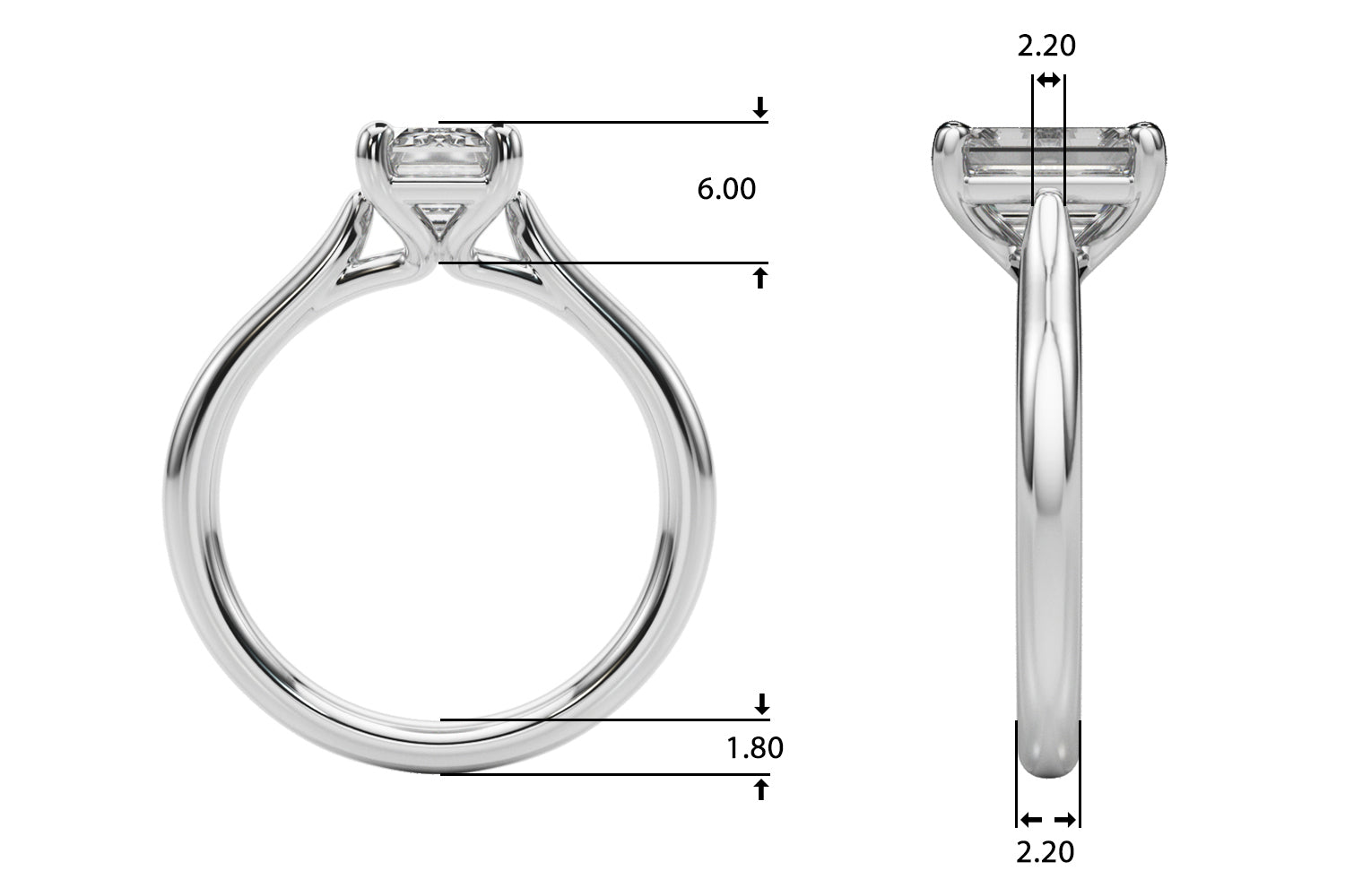 Emerald Cut Solitaire Engagement Ring