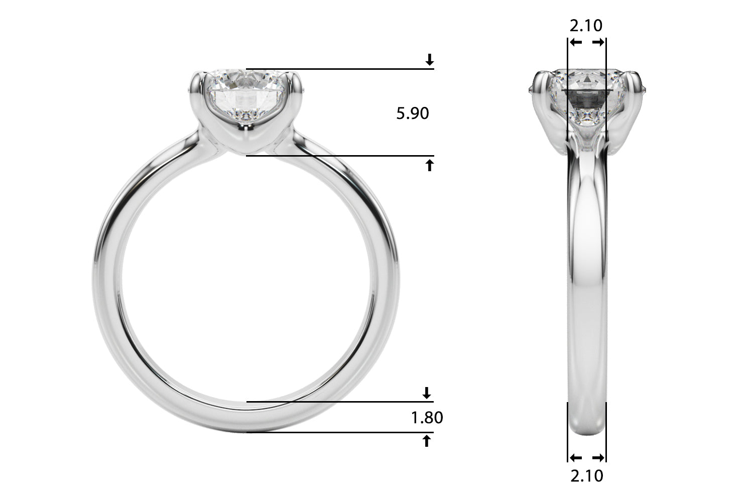 Round Diamond Solitaire Engagement Ring · 1.50 ct tw