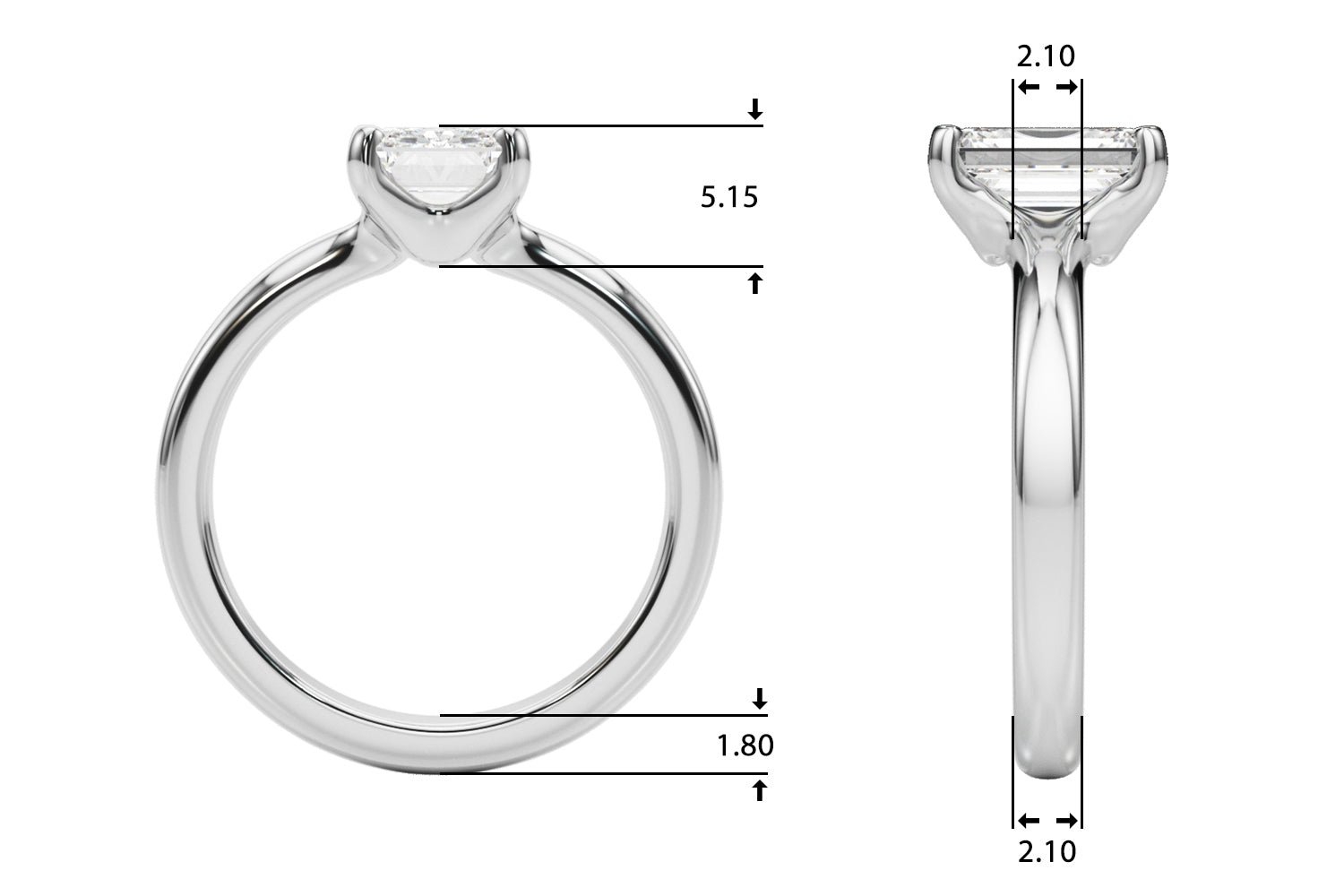 Emerald Cut Solitaire Engagement Ring
