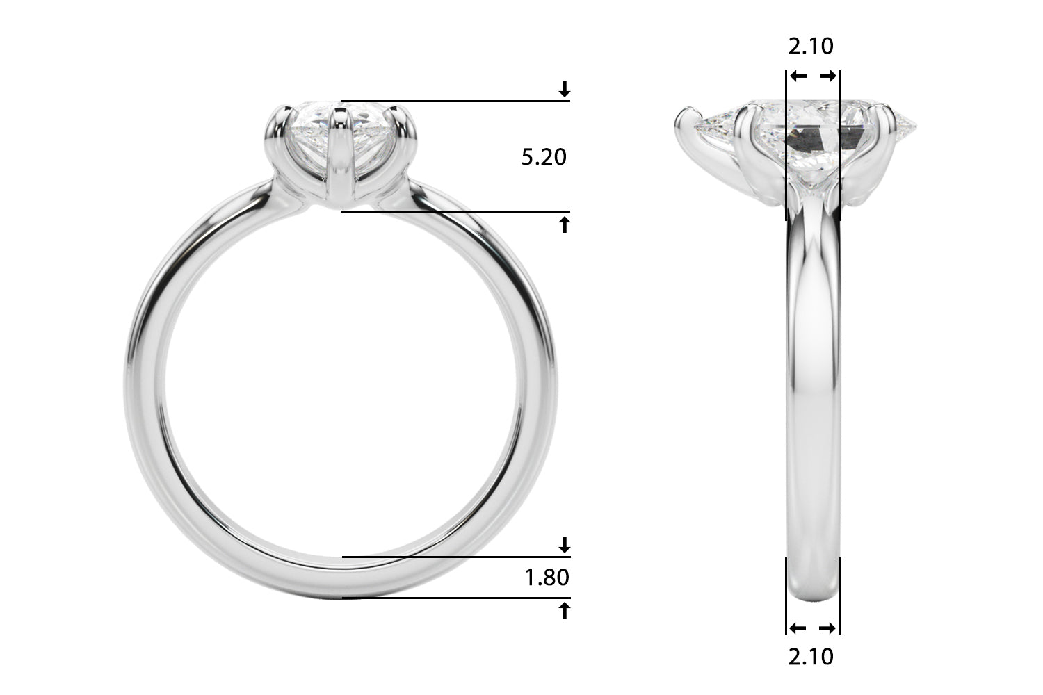Pear Shape Solitaire Engagement Ring