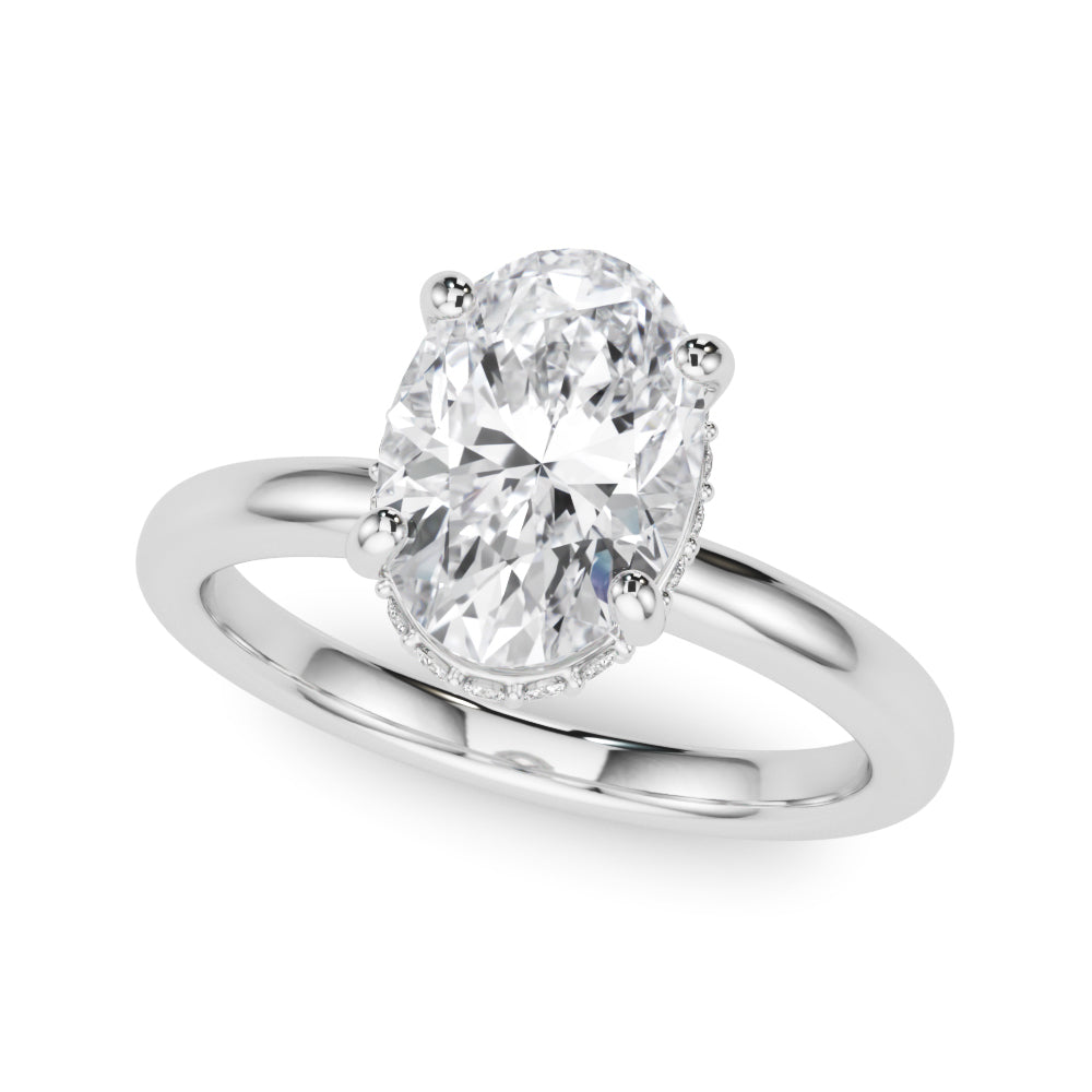 Oval Hidden Halo Center Diamond Engagement Ring · 0.26 ct tw