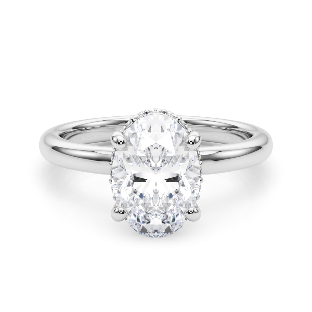 Oval Hidden Halo Center Diamond Engagement Ring · 0.29 ct tw