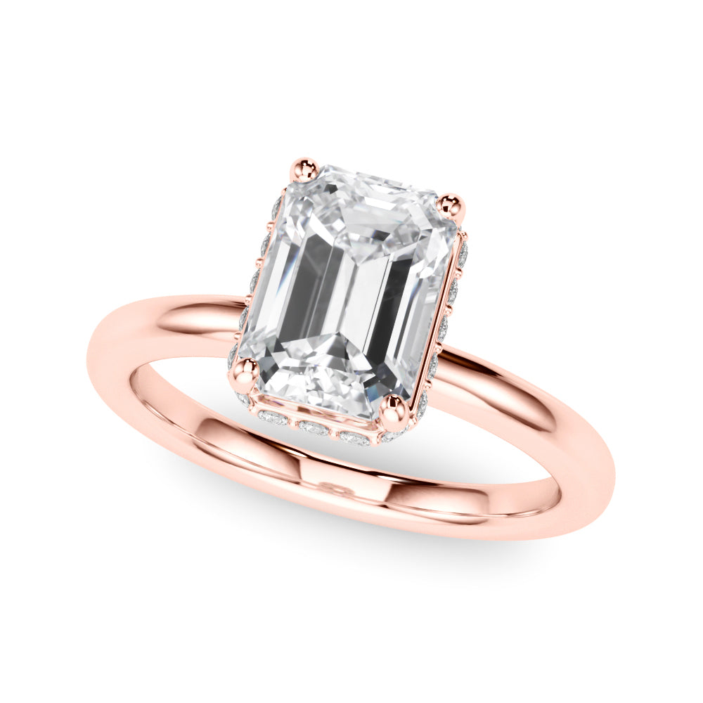 Emerald Cut Halo Diamond Engagement Ring · 0.21 ct tw