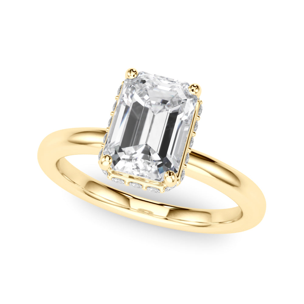 Emerald Cut Halo Diamond Engagement Ring · 0.32 ct tw