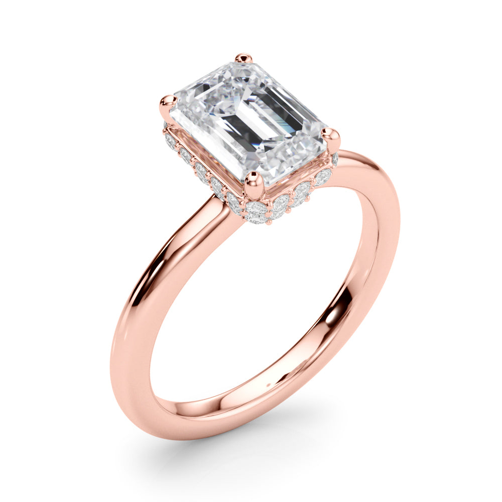 Emerald Cut Halo Diamond Engagement Ring · 0.21 ct tw