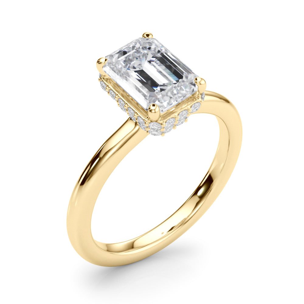 Emerald Cut Halo Diamond Engagement Ring · 0.32 ct tw