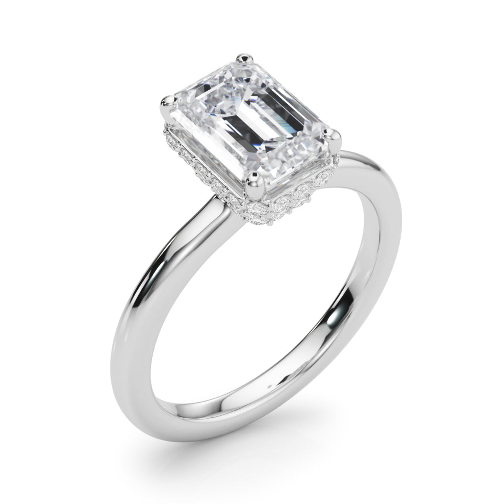 Emerald Cut Halo Diamond Engagement Ring · 0.21 ct tw