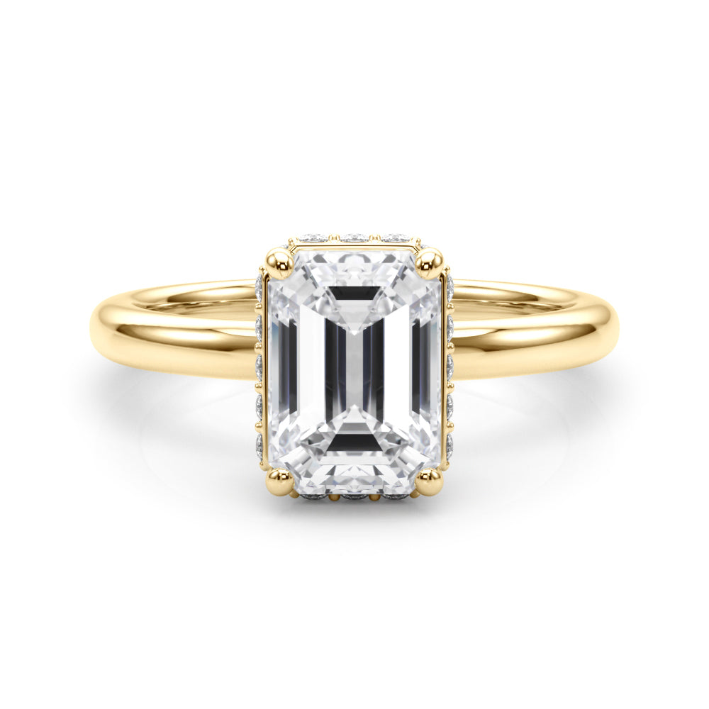 Emerald Cut Halo Diamond Engagement Ring · 0.21 ct tw