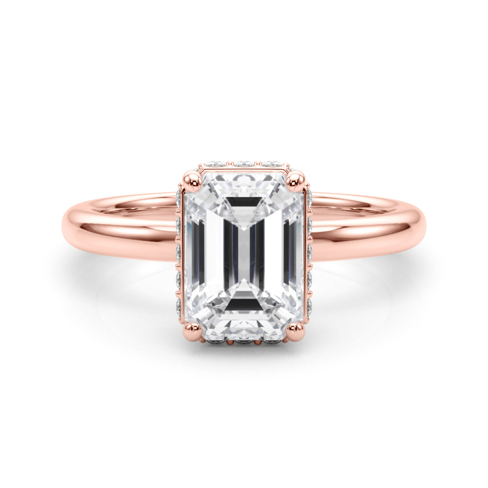 Emerald Cut Halo Diamond Engagement Ring · 0.21 ct tw