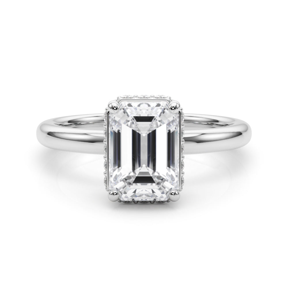 Emerald Cut Halo Diamond Engagement Ring · 1.08 ct tw