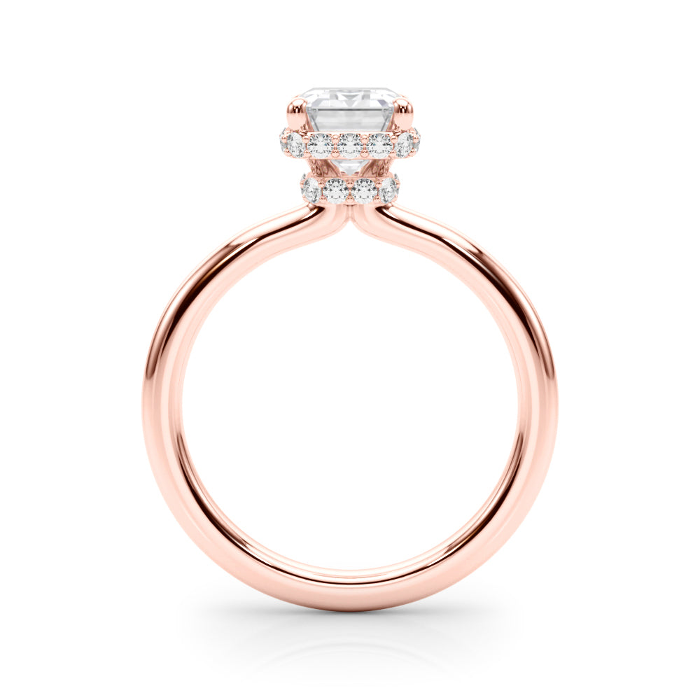 Emerald Cut Halo Diamond Engagement Ring · 0.21 ct tw