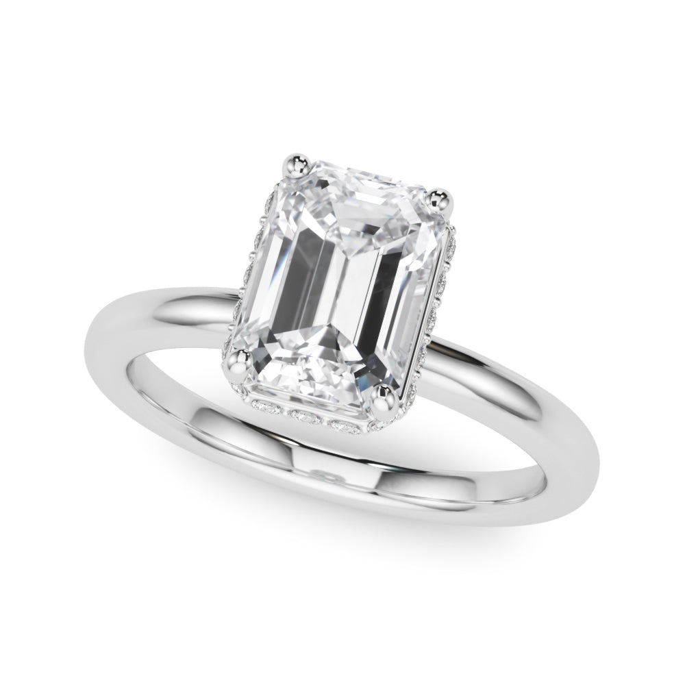 Emerald Cut Halo Diamond Engagement Ring · 1.08 ct tw