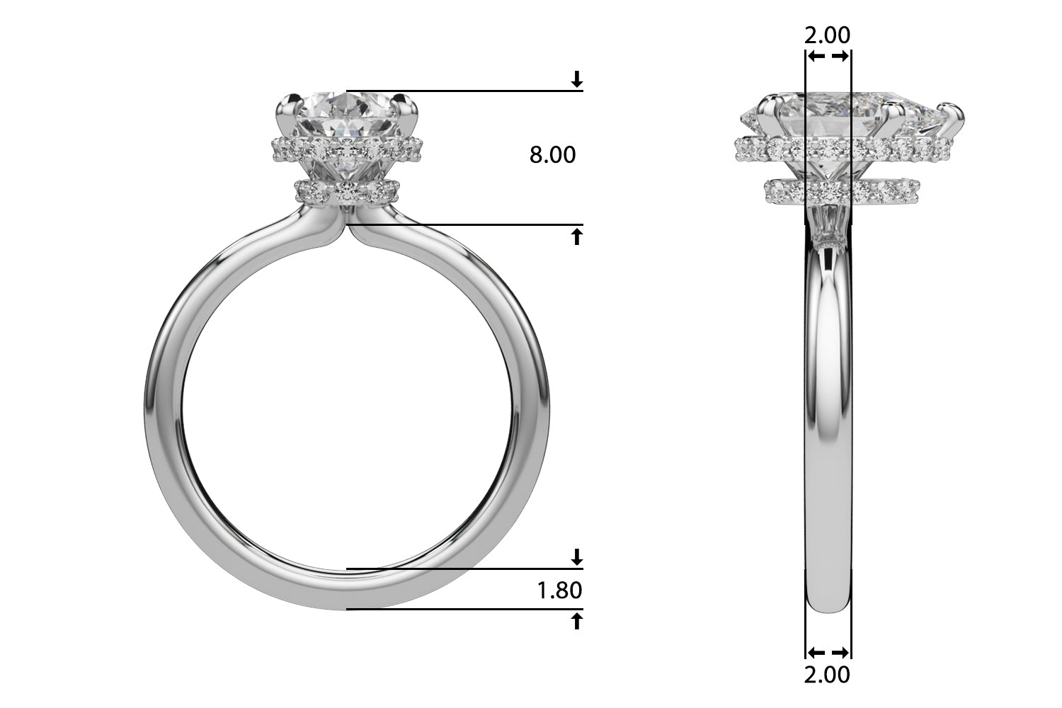 Pear Halo Diamond Engagement Ring · 0.20 ct tw