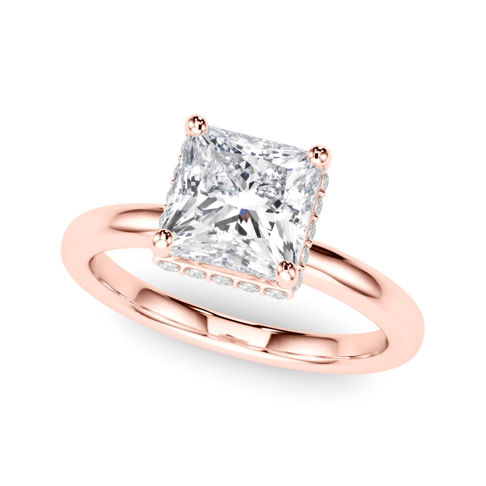 Square Hidden Halo Princess Cut Diamond Engagement Ring · 0.93 ct tw