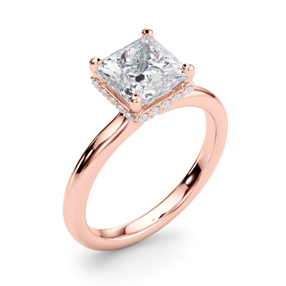 Square Hidden Halo Princess Cut Diamond Engagement Ring · 0.93 ct tw