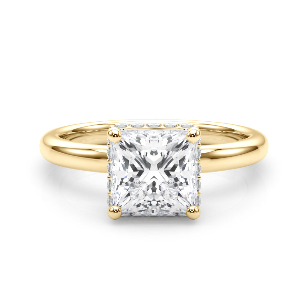Square Hidden Halo Princess Cut Diamond Engagement Ring · 0.93 ct tw