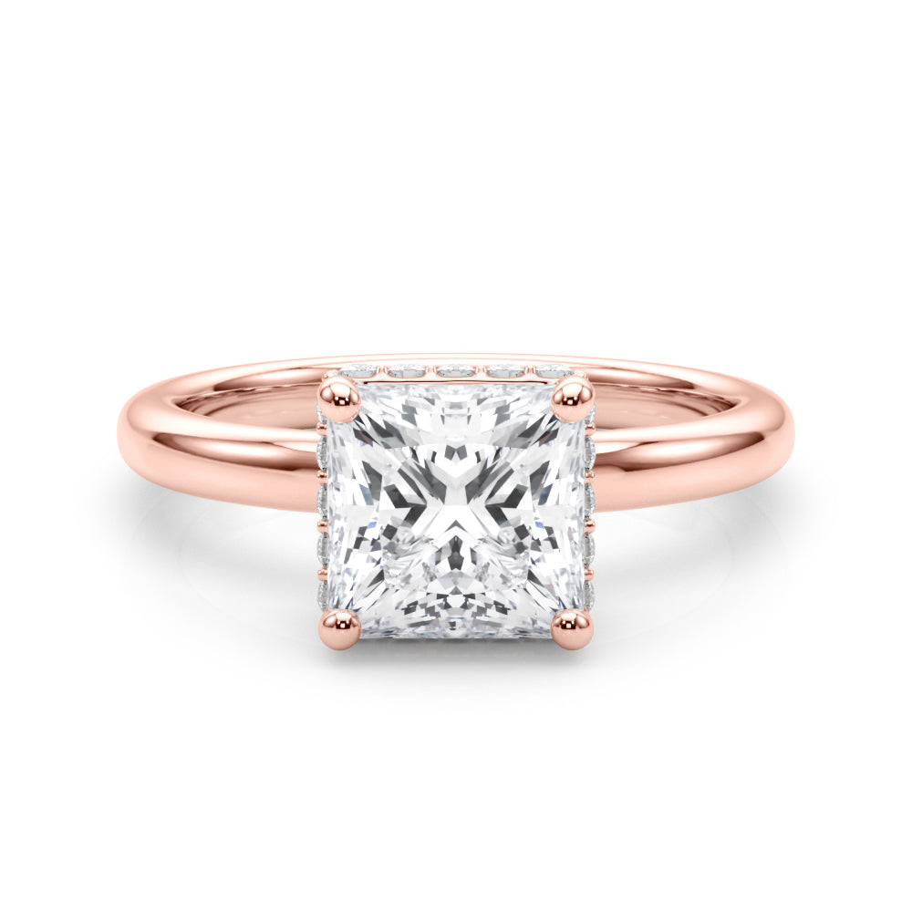 Square Hidden Halo Princess Cut Diamond Engagement Ring · 0.96 ct tw