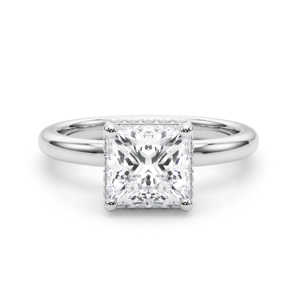 Square Hidden Halo Princess Cut Diamond Engagement Ring · 0.93 ct tw