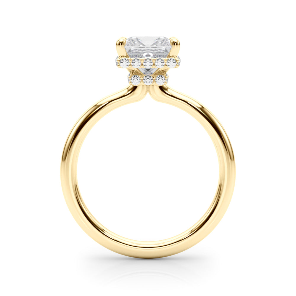 Square Hidden Halo Princess Cut Diamond Engagement Ring · 0.93 ct tw
