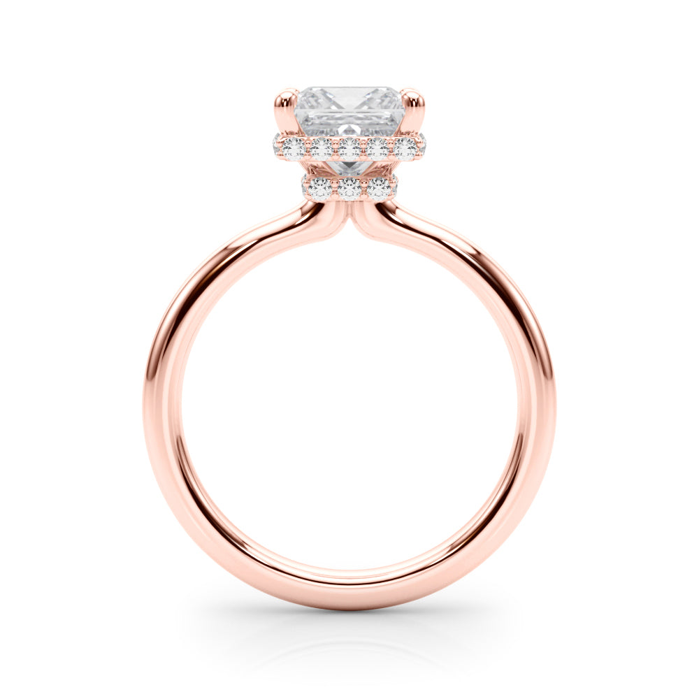 Square Hidden Halo Princess Cut Diamond Engagement Ring · 0.93 ct tw