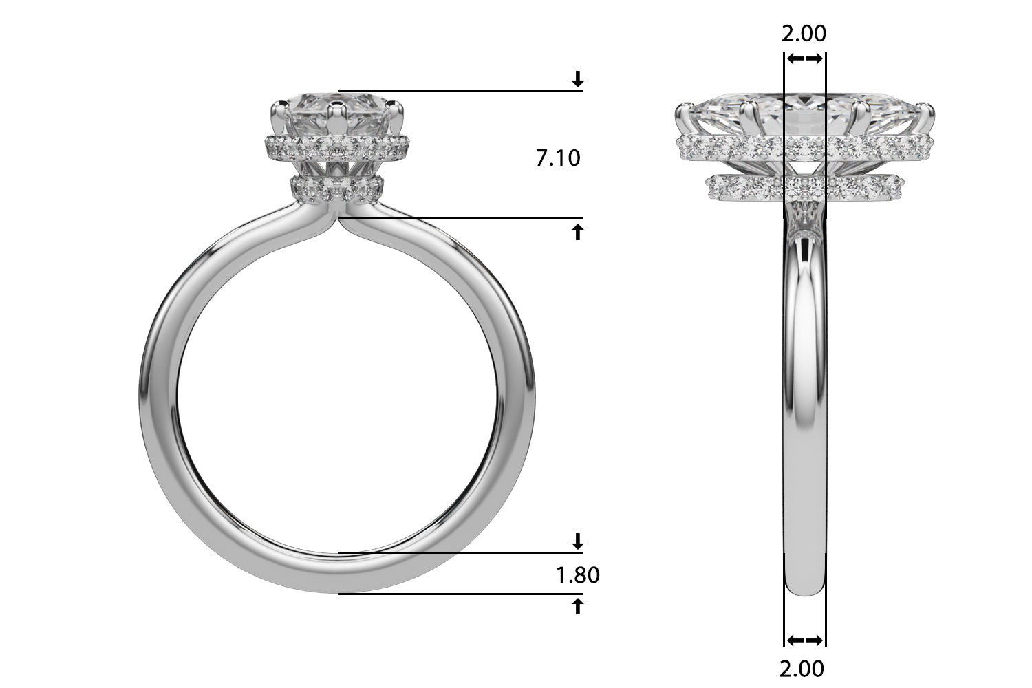 Marquise Halo Diamond Engagement Ring · 0.28 ct tw