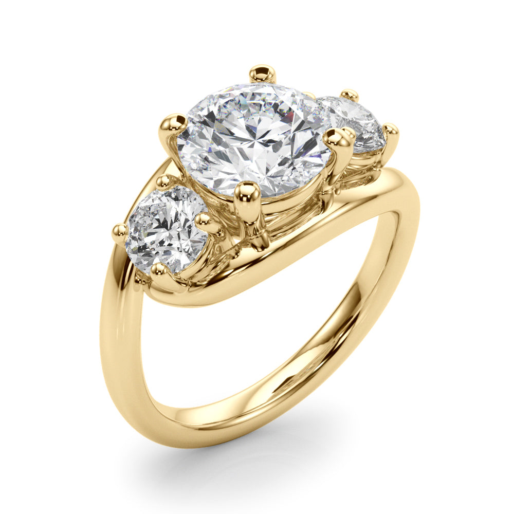 Round Three-Stone Diamond Engagement Ring · 4.00 ct tw