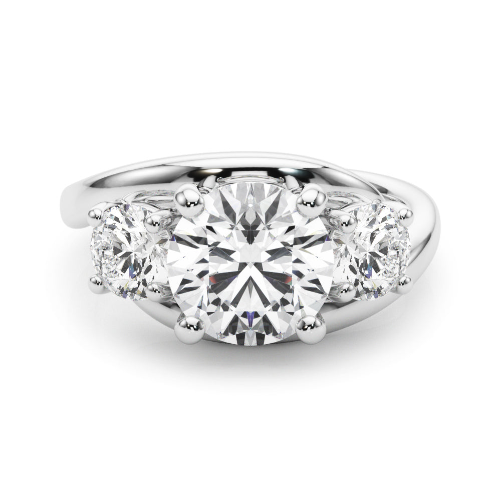 Round Three-Stone Diamond Engagement Ring · 4.00 ct tw