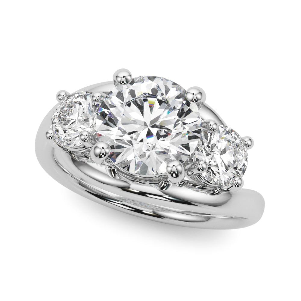 Round Three-Stone Diamond Engagement Ring · 3.00 ct tw
