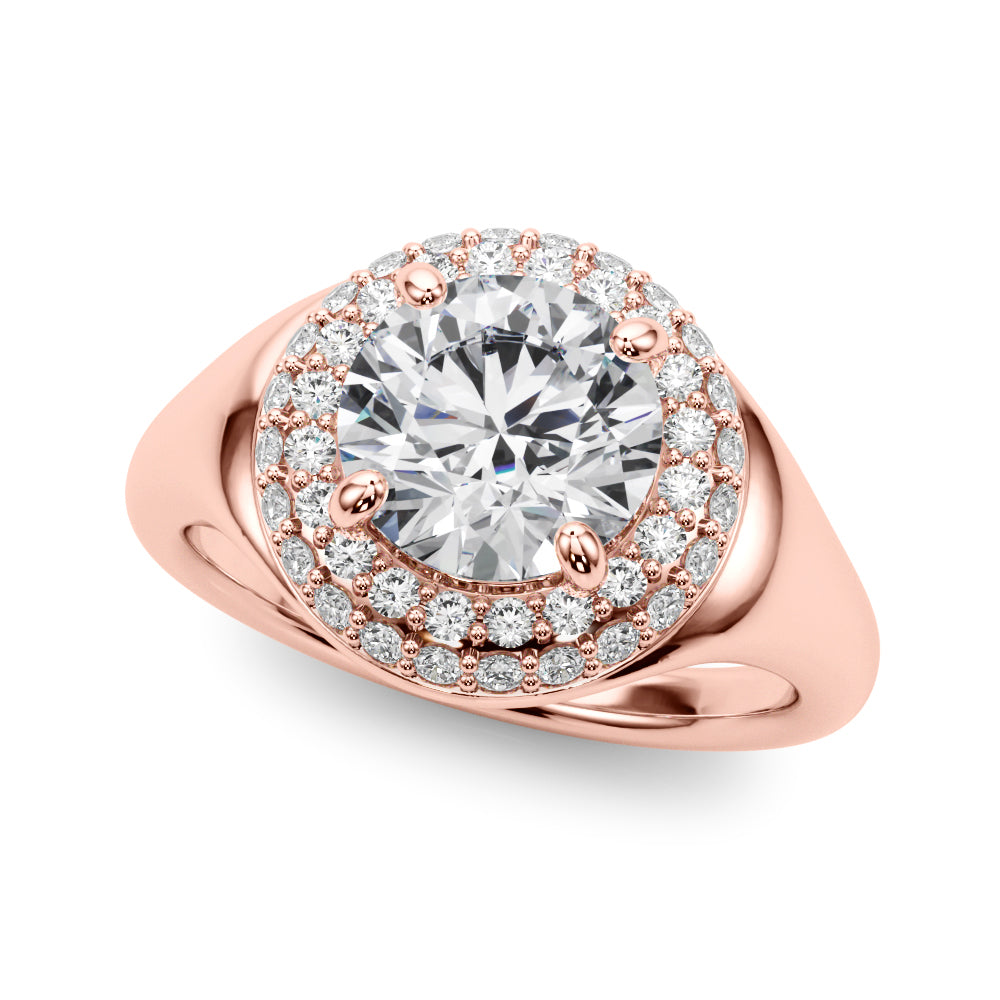 Round Trellis Diamond Engagement Ring · 1.38 ct tw