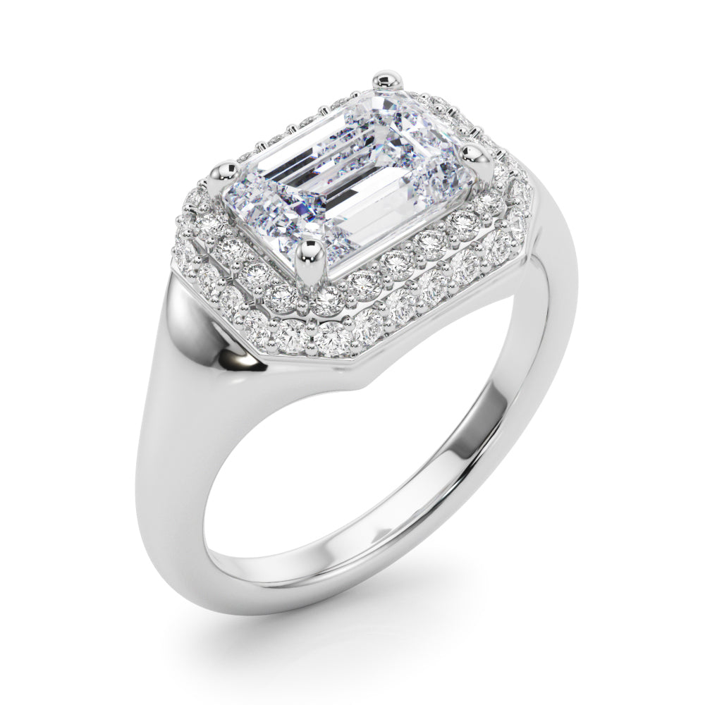 Emerald Trellis Diamond Engagement Ring · 0.46 ct tw