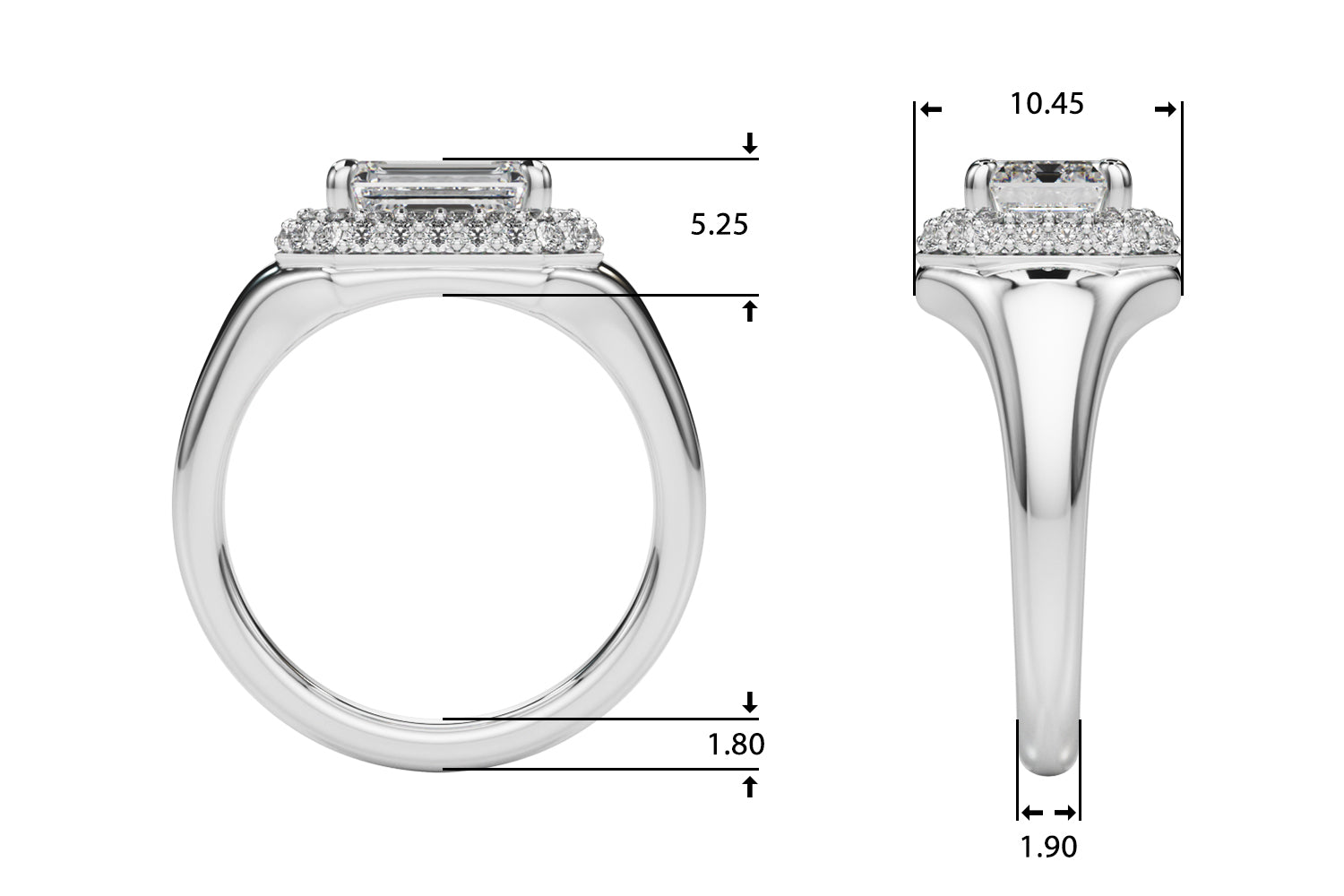 Emerald Trellis Diamond Engagement Ring · 0.52 ct tw