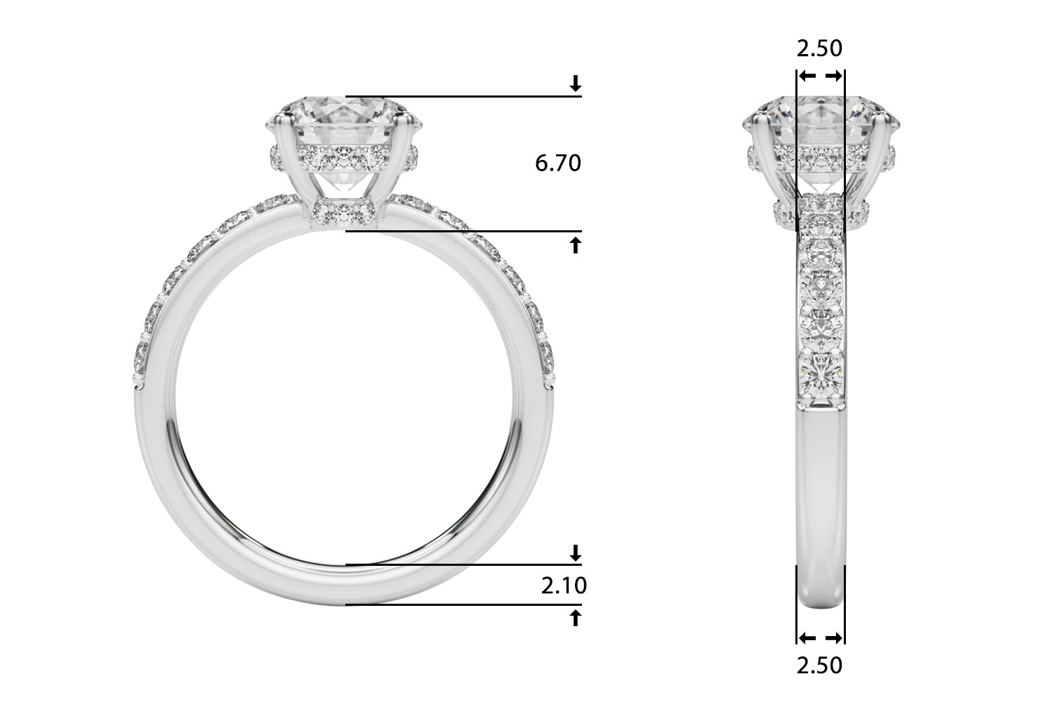 Round Center Diamond Engagement Ring · 1.98 ct tw