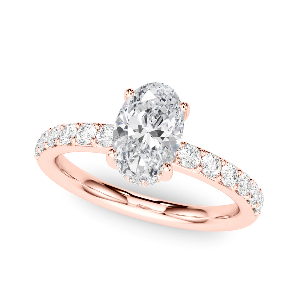 Oval Center Diamond Engagement Ring · 0.50 ct tw