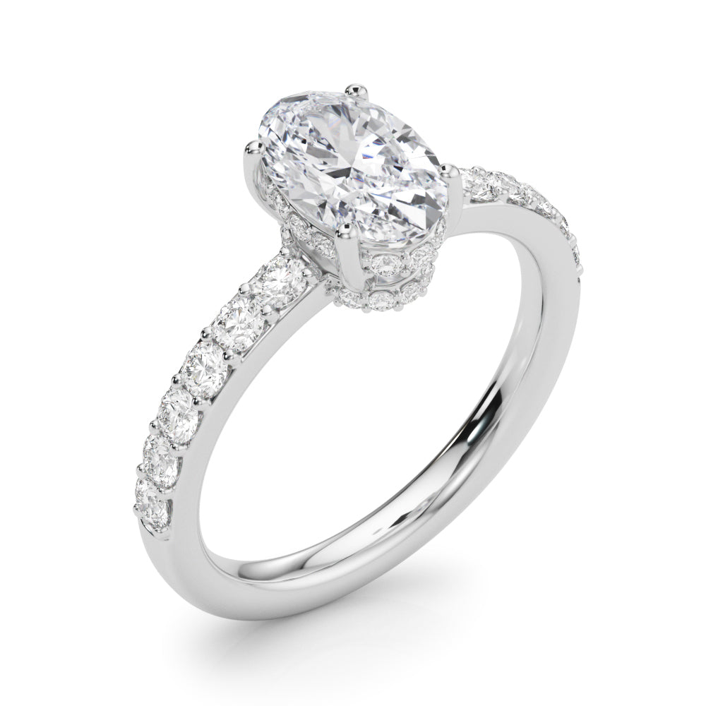 Oval Center Diamond Engagement Ring · 0.52 ct tw