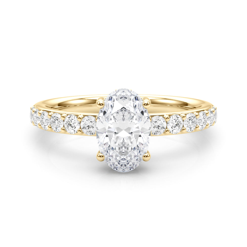 Oval Center Diamond Engagement Ring · 0.52 ct tw