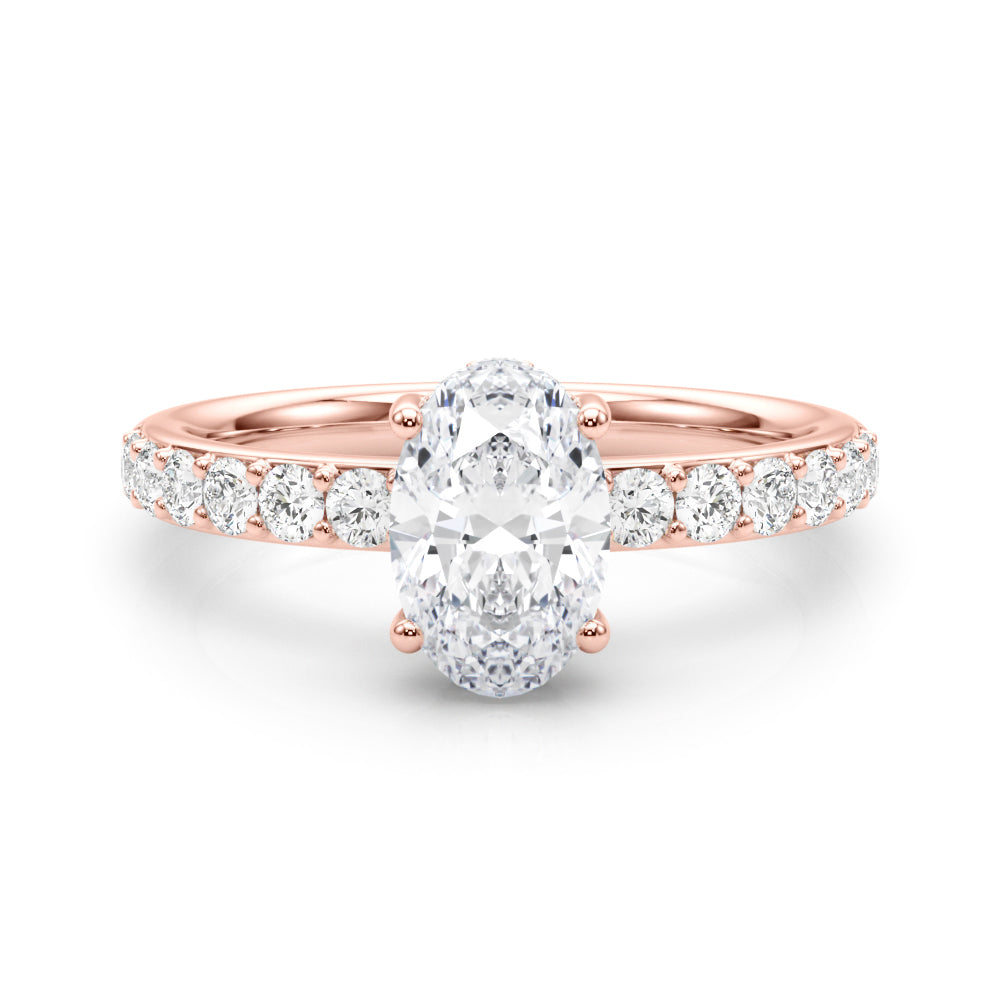 Oval Center Diamond Engagement Ring · 0.52 ct tw