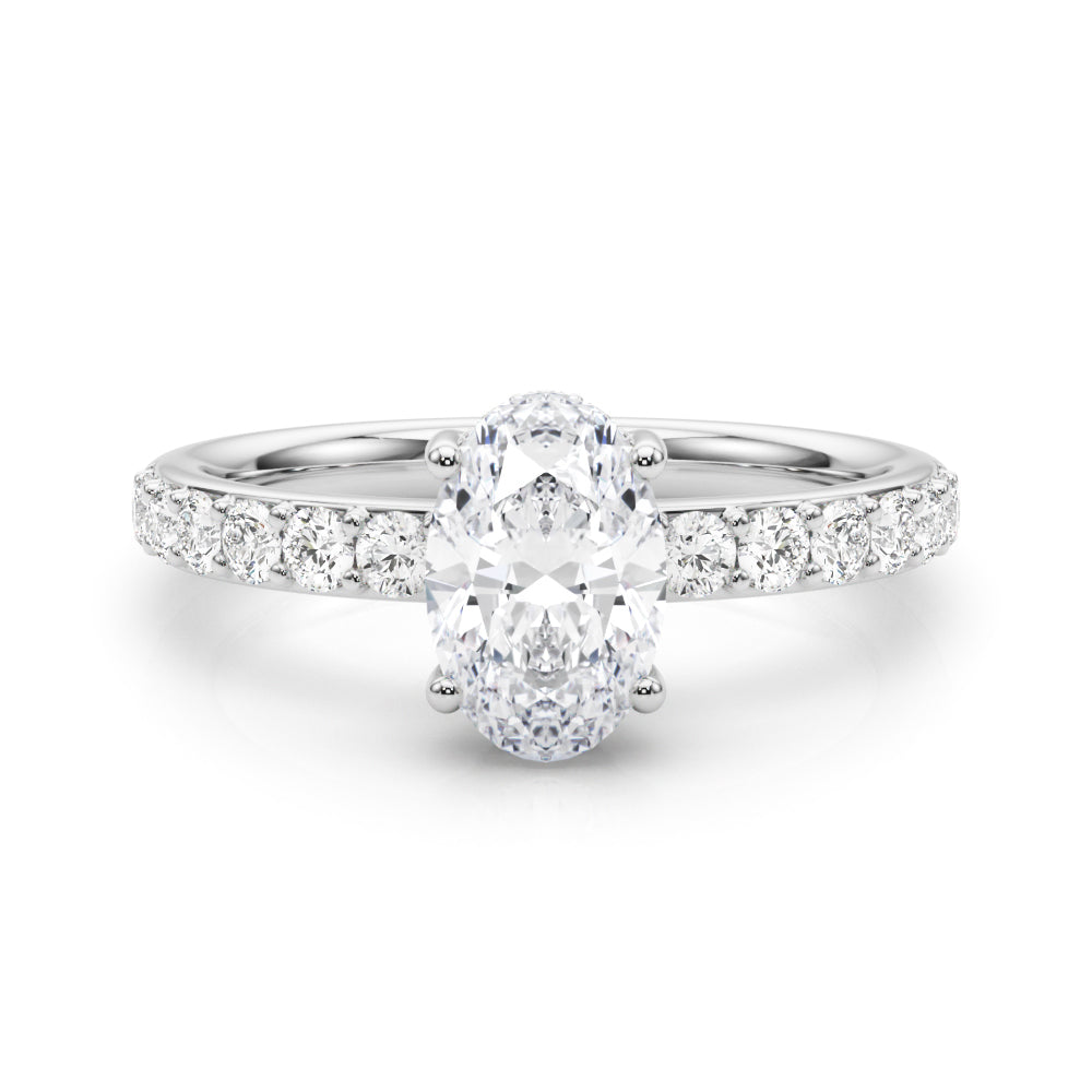 Oval Center Diamond Engagement Ring · 0.50 ct tw