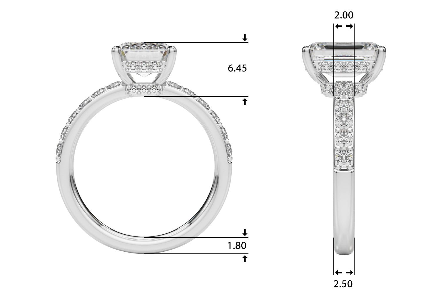 Emerald EM Center Diamond Engagement Ring · 0.65 ct tw
