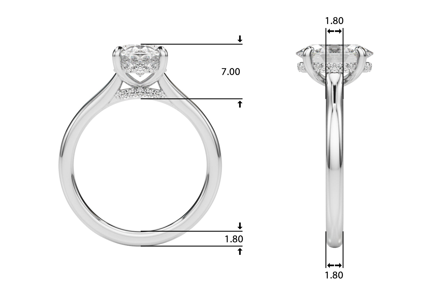 Oval Diamond Engagement Ring · 0.15 ct tw